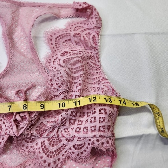 Victoria's Secret Size SWomens Racerback Dream Angels Lace Up Bralette Pink - Picture 5 of 6
